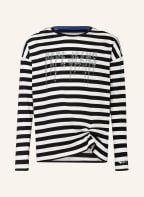 Pepe Jeans Longsleeve TINA mit Schmucksteinbesatz , Farbe: SCHWARZ/ WEISS (Bild 1)