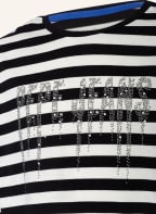 Pepe Jeans Longsleeve TINA mit Schmucksteinbesatz , Farbe: SCHWARZ/ WEISS (Bild 1)