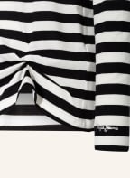 Pepe Jeans Longsleeve TINA mit Schmucksteinbesatz , Farbe: SCHWARZ/ WEISS (Bild 1)