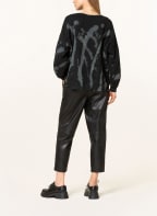 FrogBox Sweatshirt mit Schmucksteinbesatz, Farbe: SCHWARZ/ GRAU (Bild 1)