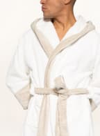 ETRO Home Unisex-Bademantel mit Kapuze, Farbe: WEISS/ BEIGE (Bild 1)