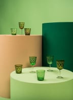 pols potten Set of 4 wine glasses, Color: GREEN/ OLIVE/ PINK (Image 1)