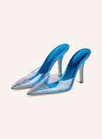 PARIS TEXAS Mules with decorative gems, Color: NEON BLUE (Image 1)