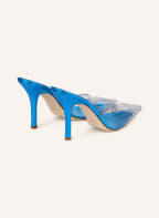 PARIS TEXAS Mules with decorative gems, Color: NEON BLUE (Image 1)