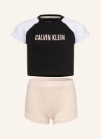 Calvin Klein Shorty-Schlafanzug INTENSE POWER, Farbe: SCHWARZ/ WEISS/ HELLORANGE (Bild 1)