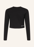 Calvin Klein Cropped-Longsleeve, Farbe: SCHWARZ/ SILBER (Bild 1)