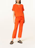 LUISA CERANO T-shirt in mixed materials with silk, Color: ORANGE (Image 1)