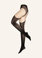 Wolford Feinstrumpfhose SHEER OPAQUE LACING TIGHTS, Farbe: 8641 fairly light/black (Bild 1)