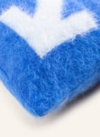 Off-White Home Decorative cushion with mohair, Color: BLUE/ WHITE (Image 1)