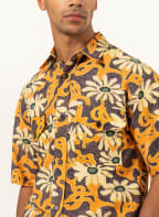 Nanushka Shirt KITH comfort fit with linen, Color: ORANGE/ BROWN/ YELLOW (Image 1)