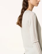PATRIZIA PEPE Strickjacke mit Schmucksteinbesatz, Farbe: HELLGRAU (Bild 1)