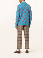 GUCCI Strickjacke, Farbe: BLAU/ ROT (Bild 1)