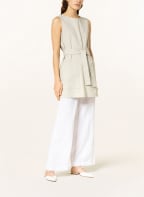 FABIANA FILIPPI Blouse top DANAE with linen, Color: LIGHT GRAY (Image 1)