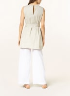 FABIANA FILIPPI Blouse top DANAE with linen, Color: LIGHT GRAY (Image 1)