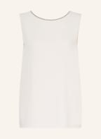 FABIANA FILIPPI Top mit Seide und Schmucksteinen, Farbe: CREME (Bild 1)
