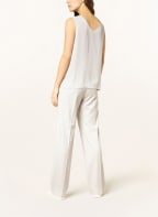 FABIANA FILIPPI Top mit Seide und Schmucksteinen, Farbe: CREME (Bild 1)