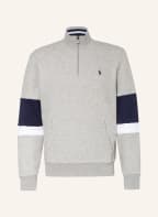 POLO RALPH LAUREN Sweat-Troyer, Farbe: GRAU/ DUNKELBLAU/ WEISS (Bild 1)