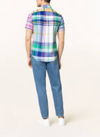 POLO RALPH LAUREN Kurzarm-Hemd Custom Fit, Farbe: BLAU/ ROSA/ WEISS (Bild 1)