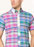 POLO RALPH LAUREN Kurzarm-Hemd Custom Fit, Farbe: BLAU/ ROSA/ WEISS (Bild 1)