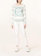 oui Pullover mit Pailletten, Farbe: MINT/ ECRU (Bild 1)