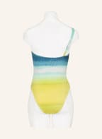 watercult One-shoulder swimsuit OMBRÉ FLOW, Color: TEAL/ ECRU/ DARK YELLOW (Image 1)
