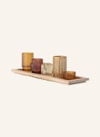 Bloomingville 6-piece Set ELVINA: Tealight holder and tray, Color: LIGHT BROWN/ BROWN/ DARK BROWN (Image 1)