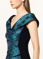 Joseph Ribkoff SIGNATURE Cocktailkleid im Materialmix mit Glitzergarn, Farbe: DUNKELBLAU/ TÜRKIS (Bild 1)