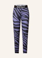 Palm Angels Leggings, Color: BLACK/ PURPLE (Image 1)