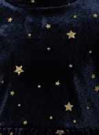 name it Samtkleid, Farbe: DUNKELBLAU/ GOLD (Bild 1)