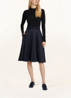 ROBE LÉGÈRE Kleid im Materialmix, Farbe: SCHWARZ/ DUNKELBLAU (Bild 1)