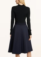 ROBE LÉGÈRE Kleid im Materialmix, Farbe: SCHWARZ/ DUNKELBLAU (Bild 1)