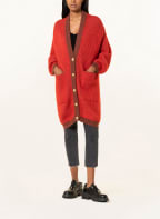 American Vintage Strickjacke mit Alpaka , Farbe: ROT/ BRAUN (Bild 1)
