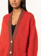 American Vintage Strickjacke mit Alpaka , Farbe: ROT/ BRAUN (Bild 1)