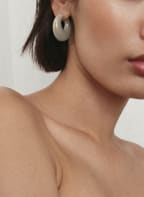 VANESSA BARONI Creolen MOON , Farbe: GRAU/ GOLD (Bild 1)