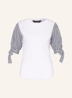 LAUREN RALPH LAUREN Blusenshirt im Materialmix mit 3/4-Arm, Farbe: WEISS/ DUNKELGRAU (Bild 1)
