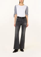 LAUREN RALPH LAUREN Blusenshirt im Materialmix mit 3/4-Arm, Farbe: WEISS/ DUNKELGRAU (Bild 1)