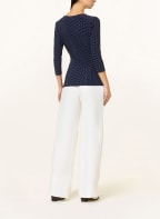 LAUREN RALPH LAUREN Longsleeve in Wickeloptik, Farbe: DUNKELBLAU/ WEISS (Bild 1)