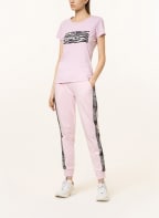 LIU JO T-shirt with decorative gem trim , Color: PINK (Image 1)