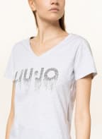 LIU JO T-Shirt mit Schnucksteinbesatz , Farbe: HELLGRAU (Bild 1)