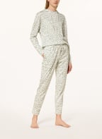 darling harbour Lounge pants, Color: WHITE/ LIGHT GREEN (Image 1)