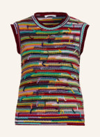 Chloé Stricktop aus Cashmere, Farbe: DUNKELROT/ WEISS/ LILA (Bild 1)