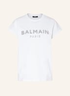 BALMAIN T-Shirt mit Schmucksteinen, Farbe: WEISS (Bild 1)