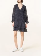 ICHI Kleid IRJOURNELLE mit Rüschen, Farbe: DUNKELBLAU/ WEISS (Bild 1)