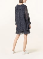 ICHI Kleid IRJOURNELLE mit Rüschen, Farbe: DUNKELBLAU/ WEISS (Bild 1)
