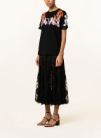 VALENTINO T-Shirt mit Spitze, Farbe: SCHWARZ/ ORANGE/ ROSA (Bild 1)