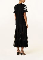 VALENTINO T-Shirt mit Spitze, Farbe: SCHWARZ/ ORANGE/ ROSA (Bild 1)