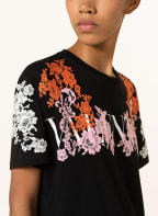 VALENTINO T-Shirt mit Spitze, Farbe: SCHWARZ/ ORANGE/ ROSA (Bild 1)