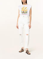 LIU JO T-shirt with decorative gem trim, Color: WHITE (Image 1)