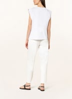 LIU JO T-shirt with decorative gem trim, Color: WHITE (Image 1)