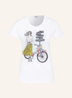 LIU JO T-shirt with decorative gem trim, Color: WHITE (Image 1)